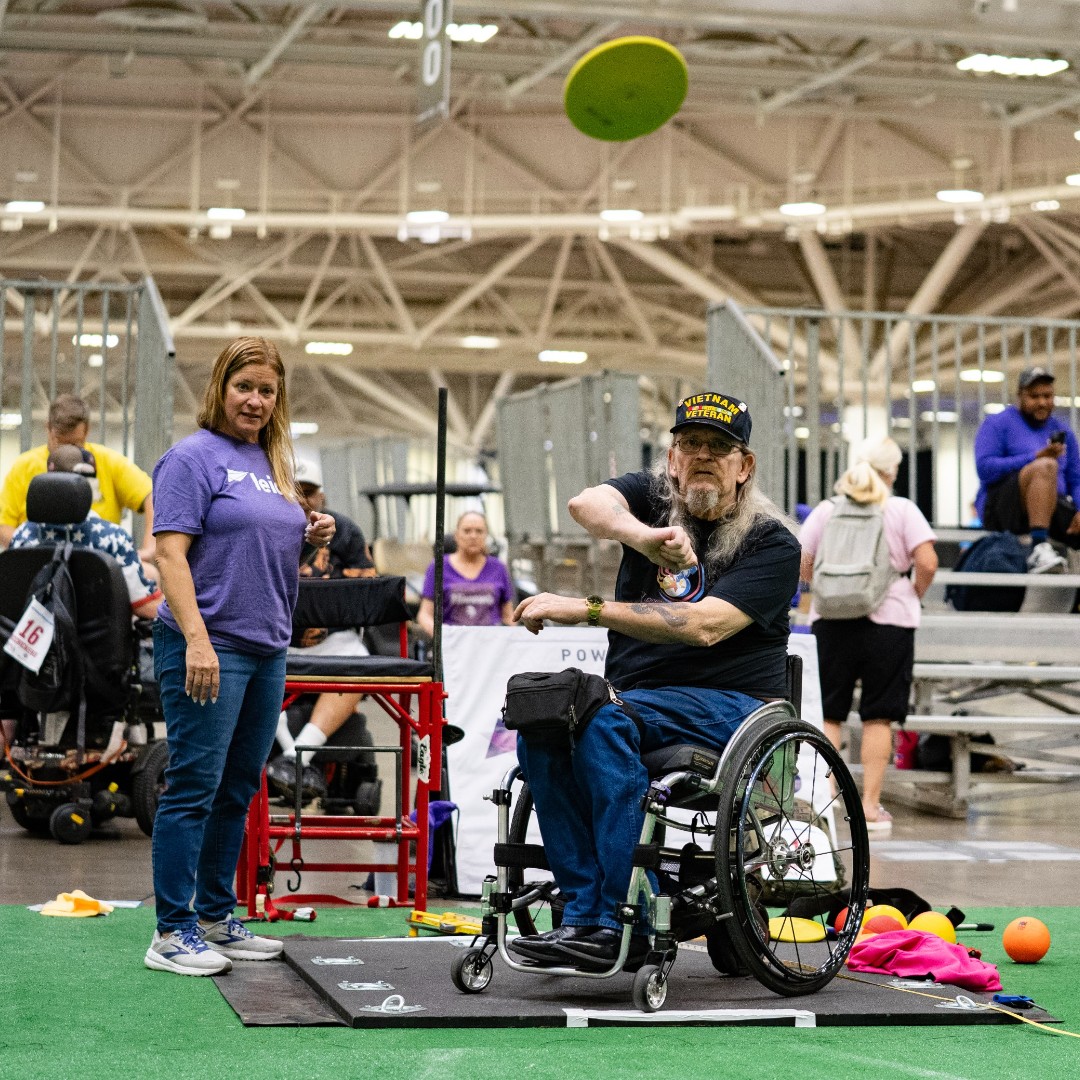DeptVetAffairs's tweet image. Championships, all-star games, and new challenges — it all happened on the fifth day of the National Veterans #WheelchairGames.
Veterans competed in the Power Soccer championship, the Softball All-Star Game, and kicked off slalom and field events. The action continued with…
