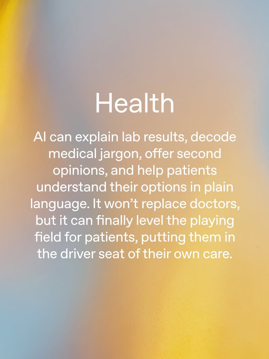 ariannahuff's tweet image. Love this important new piece by @OpenAI’s incoming CEO of Applications (and former Instacart CEO), @fidjissimo, about the ways in which AI will empower people. And I couldn’t agree more with her about the exciting breakthroughs for AI in healthcare.
As Fidji writes, healthcare…