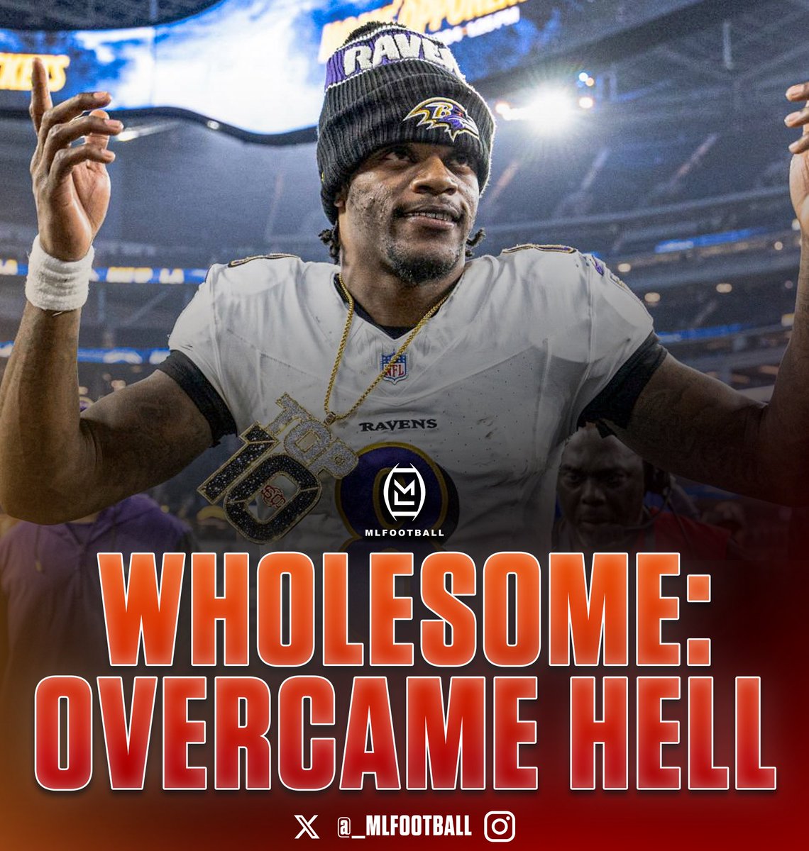 _MLFootball's tweet image. HEARTBREAKING: #Ravens superstar QB Lamar Jackson grandmother and father and passed away on the same day.
“Losing my father and my grandma on the same day, it hurt me. I’ll remember that for the rest of my life”
Lamar’s mother raised him and he is now a 2x #NFL MVP. Remarkable.