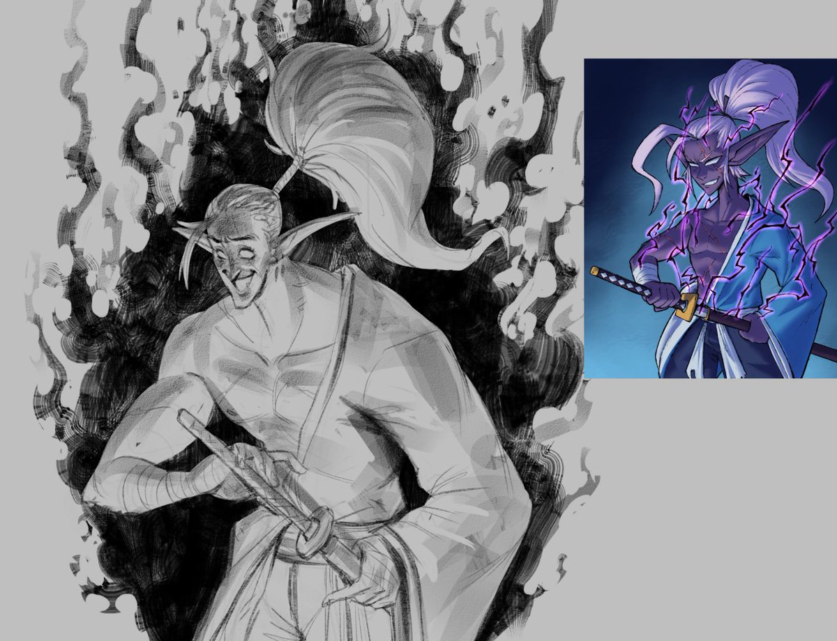 OCorvo_R's tweet image. I was in the mood to redo an old art, old drawing from 2021