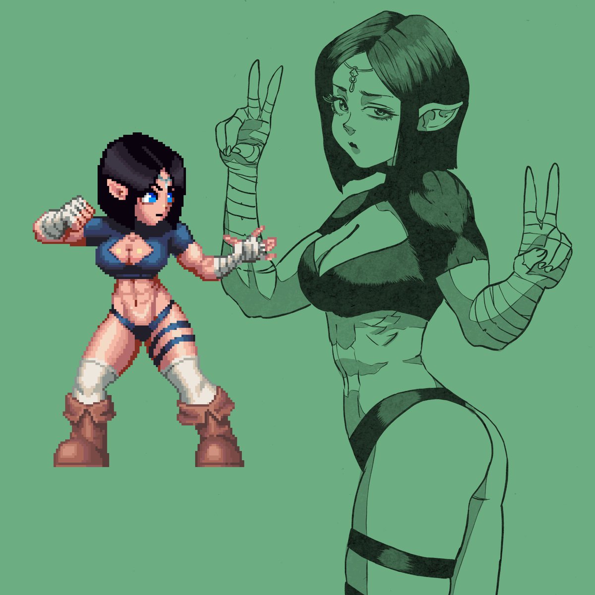 Ferraz_verso's tweet image. Some pixel art for those who follow me for this reason, I won't stop doing it, but at the moment I'm totally focused on improving my digital illustration skills!
#pixelart