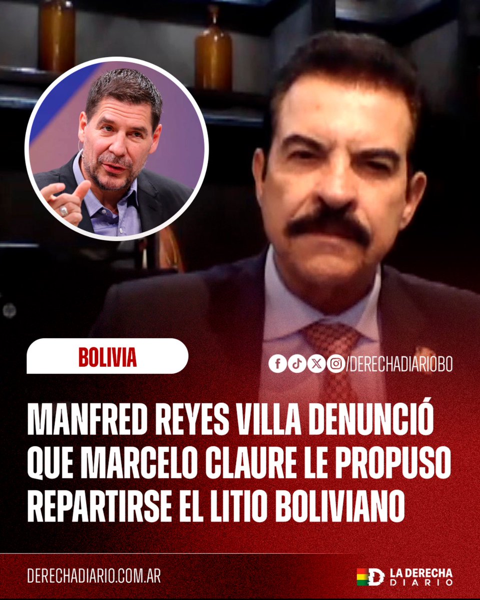 javiernegre10's tweet image. Cazado @marceloclaure intentándose repartir el litio de los bolivianos a cambio de su apoyo al socialista de @SDoriaMedina. Sinvergüenza.