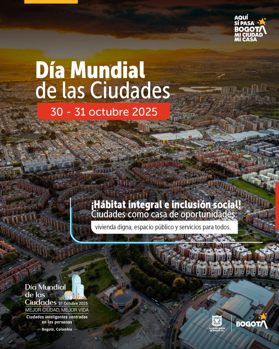 ServicioCivilD's tweet image. #DíaMundialDeCiudades2025 Bogotá genera el 31 % del PIB nacional y es hogar de más del 23 % de la población colombiana. Hoy se consolida como una ciudad que avanza en vivienda digna, reducción de la pobreza y acceso a servicios mediante la revitalización urbana y la inclusión.