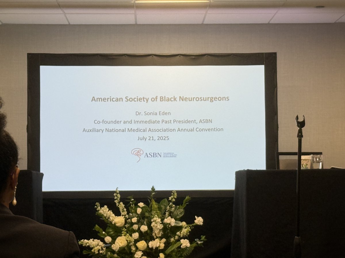 amsobns's tweet image. A huge thank you to Dr. Sonia Eden for representing ASBN with excellence at the NMA Scientific Meeting! Did you catch her powerful presentation today? Our members continue to inspire—and we invite you to join us in shaping the future of Black neurosurgery. Become a member today…