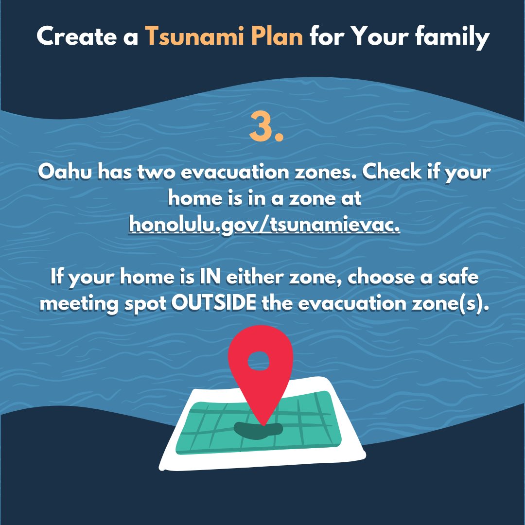 Oahu_DEM's tweet image. Are you ready for a tsunami?
📱Get alerts! Sign up for HNL Alert at hnlalert.gov
🌊Learn about tsunami alerts at honolulu.gov/dem/tsunami
🗺️Make a tsunami plan with your family. Know if you live in a tsunami evacuation zone. Check your zone at honolulu.gov/tsunamievac