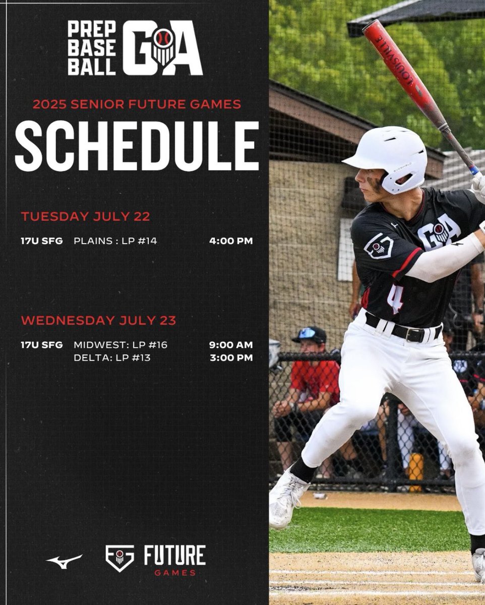 JR Zeimet (@jr_zeimet) on Twitter photo šØPBR senior future games schedulešØ
Tuesday July 22nd
12pm workout
4pm game on field 14 vs plains. (Pitching the 8th inning)
Wednesday July 23rd. 9am game on field 16 vs midwest 3pm field 13 vs delta
Canāt wait to get after it!! <a href="/USASCOUTGA/">USA SCOUT NATIONAL (9u-18u Teams)</a> <a href="/Hudson_PBR/">Hudson Graham</a> šØPBR senior future games schedulešØ
Tuesday July 22nd
12pm workout
4pm game on field 14 vs plains. (Pitching the 8th inning)
Wednesday July 23rd. 9am game on field 16 vs midwest 3pm field 13 vs delta
Canāt wait to get after it!! <a href="/USASCOUTGA/">USA SCOUT NATIONAL (9u-18u Teams)</a> <a href="/Hudson_PBR/">Hudson Graham</a>