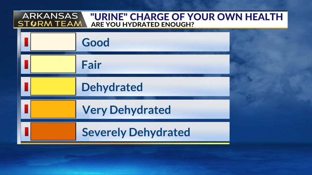 joel_off_air's tweet image. ARE YOU HYDRATED ENOUGH?💧 I know this isn't the most comfortable conversation to have... But this info could save your life In this heat!
A good indicator? Take note when you use the restroom. The clearer your urine, the better. If it’s dark yellow or amber color, you need to…