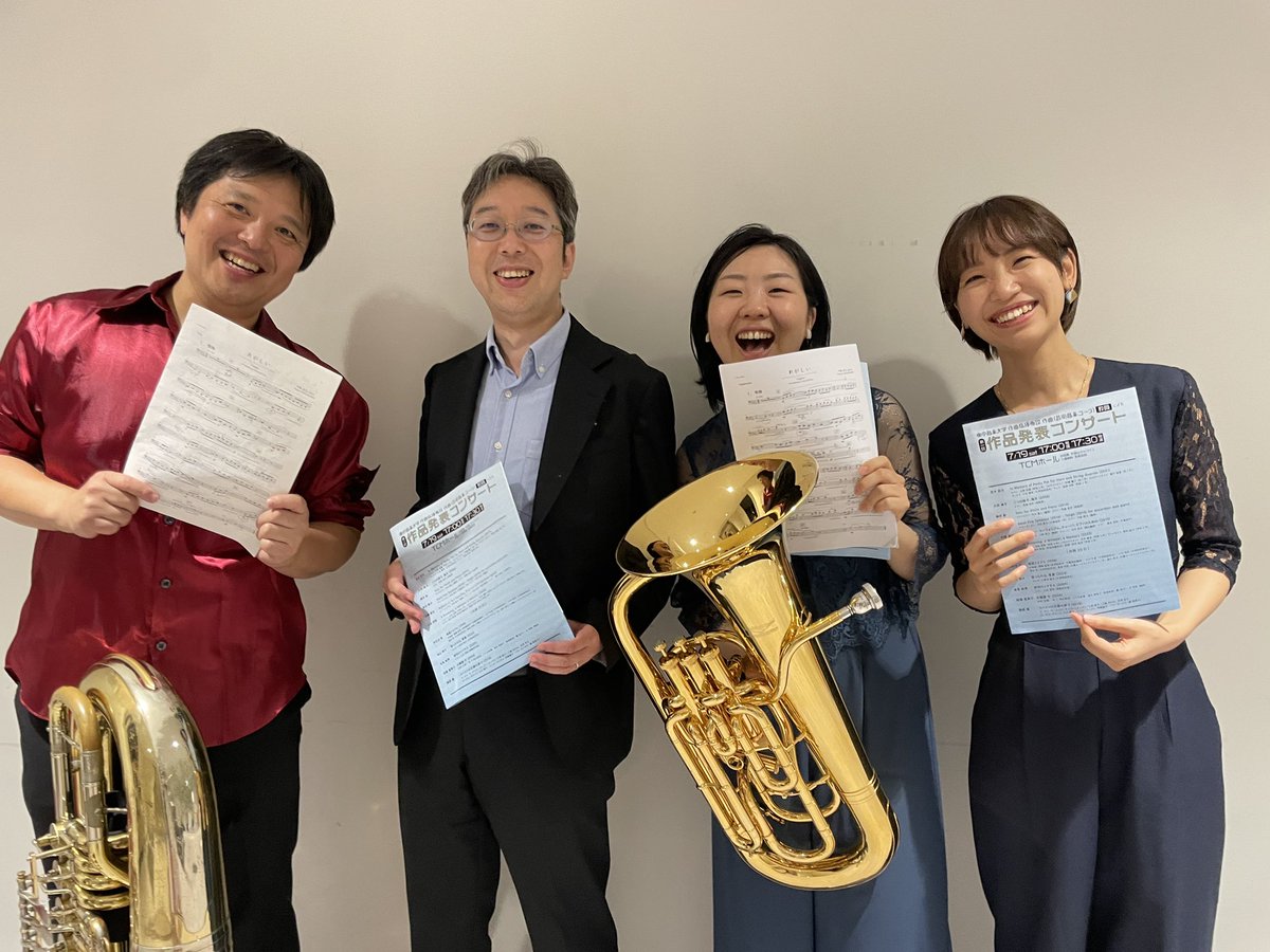 本当に沢山のお客様がいらしていて驚きました😳色々な作品、そして様々な楽器と奏者によってホールが次々に異空間になっていくのが本当に面白かったです。是非これからも開催して欲しいです…！！
チーム吹アカも楽しく参加させて頂きました🗻中橋先生、木村先生、川野先生、ありがとうございました✨