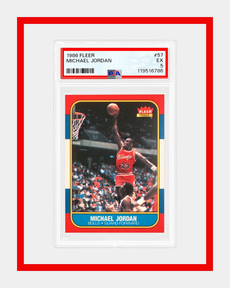 PSAcard's tweet image. Eye appeal was everything for the new owner of this 1986 Fleer Michael Jordan, which sold yesterday for $6,050.50 via PSA on eBay.
It’s the highest auction price for a PSA 5 example since 2021.
New to selling with PSA? Create eBay listings in seconds from your PSA Vault,…