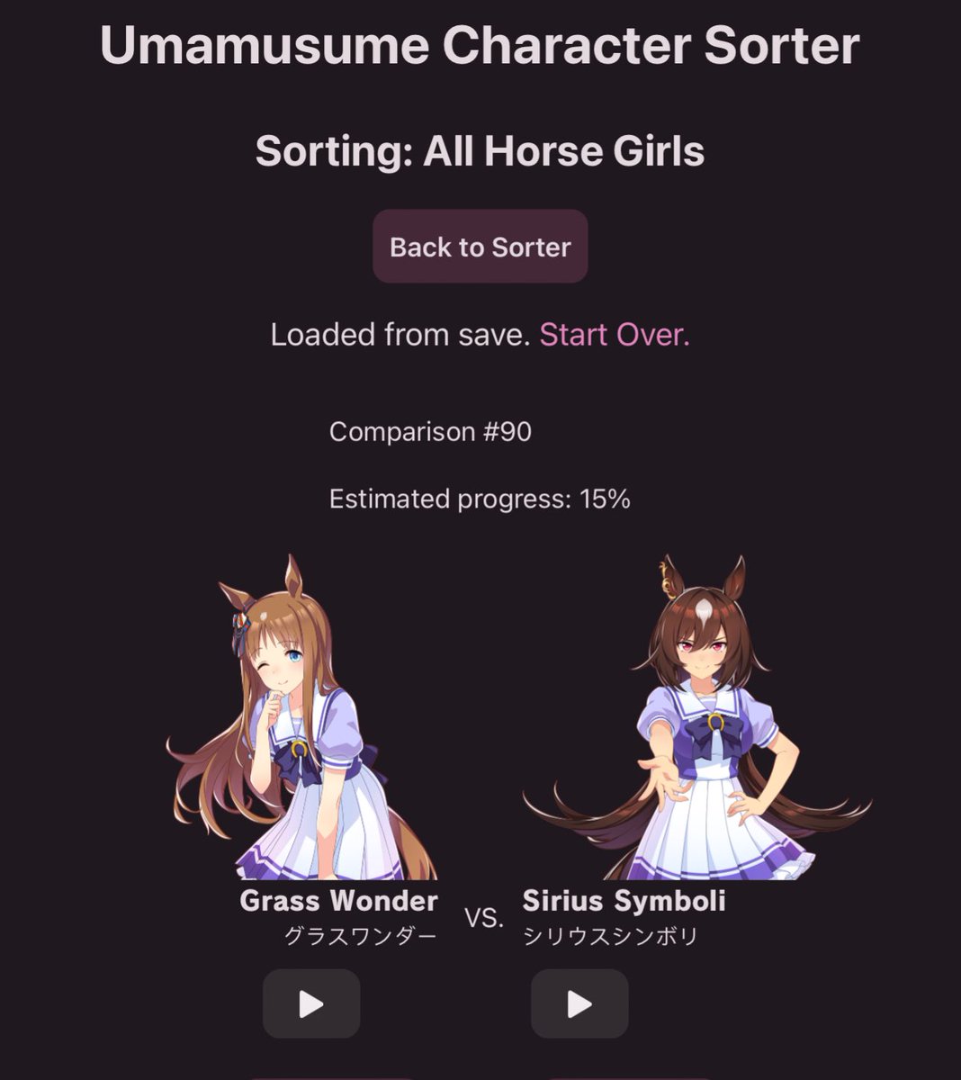 svioress's tweet image. i was trying to do the uma sorter but they sucker punched me with this so early in and i blacked out