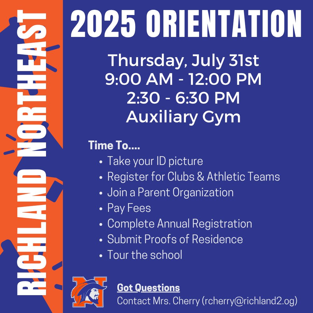 RNE_Counseling's tweet image. Mark your calendars for RNE Orientation🗓️✏️📚@RNECavaliers