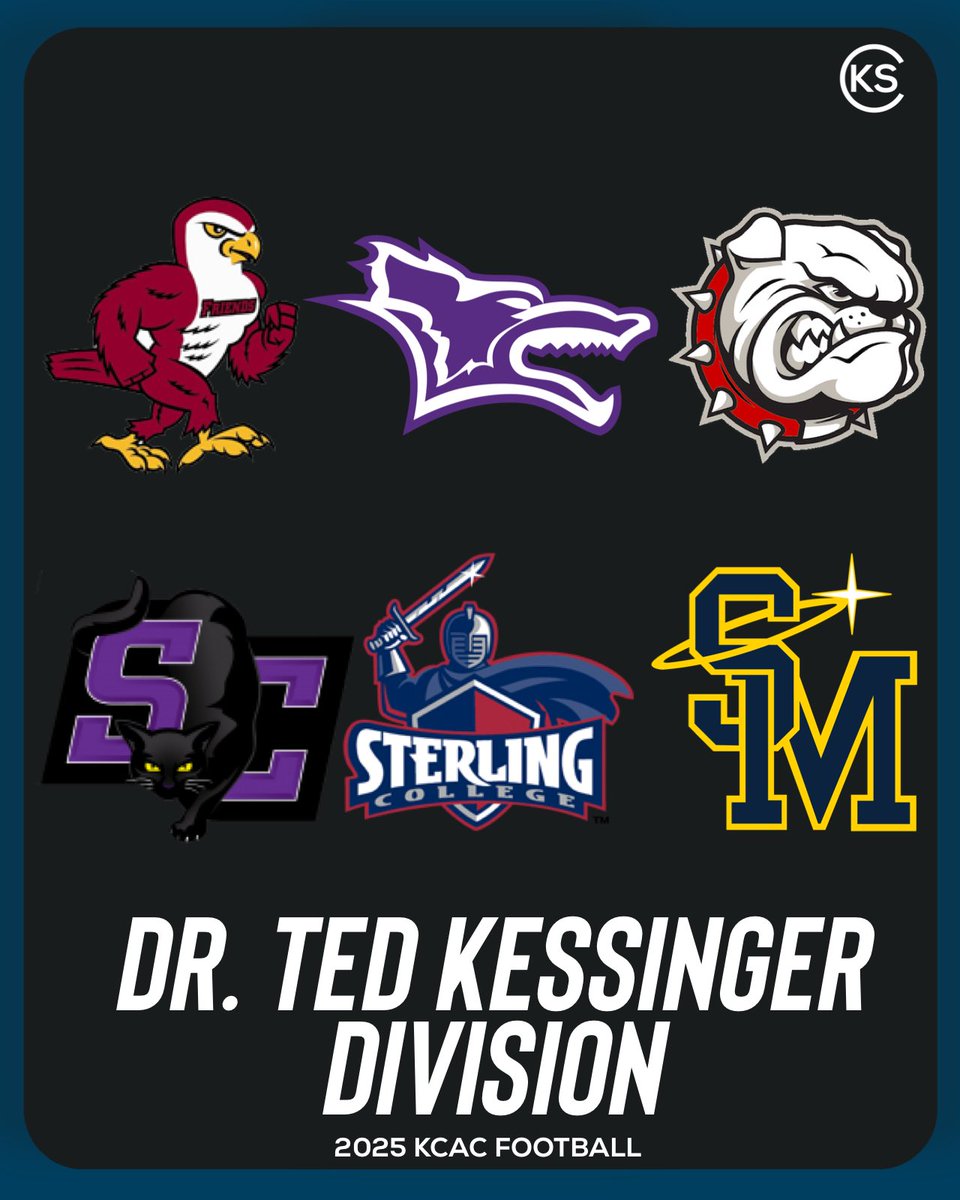 KSSCentral's tweet image. 🏈 KCAC Divisions Set for 2025 🏆
The KCAC has announced its updated football divisions for the 2025 season, featuring the Dr. Ted Kessinger and Franklin “Gene” Bissell divisions. This is the first realignment since 2023, with changes based on total conference wins over the…