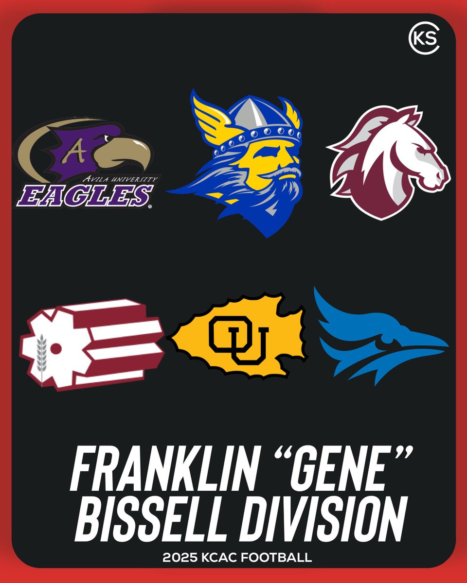 KSSCentral's tweet image. 🏈 KCAC Divisions Set for 2025 🏆
The KCAC has announced its updated football divisions for the 2025 season, featuring the Dr. Ted Kessinger and Franklin “Gene” Bissell divisions. This is the first realignment since 2023, with changes based on total conference wins over the…