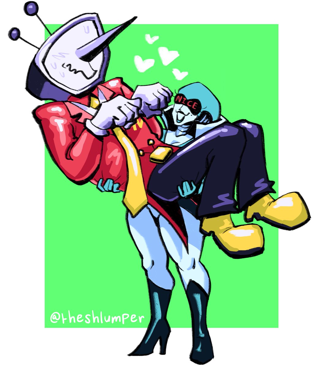 TheShlumper's tweet image. Every Queen need her King (of roly poly)
#DELTARUNE #deltarunefanart #queentenna