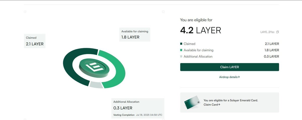 zenMinterX's tweet photo. Modular scaling = modular rewards
$LAYER claim page is now open
Don’t miss your slice of the stack:
🔗 https://t.co/Fo8NNOPYjq
#LAYERDrop #SolanaInfra #LAYER https://t.co/fqUctGrPR0