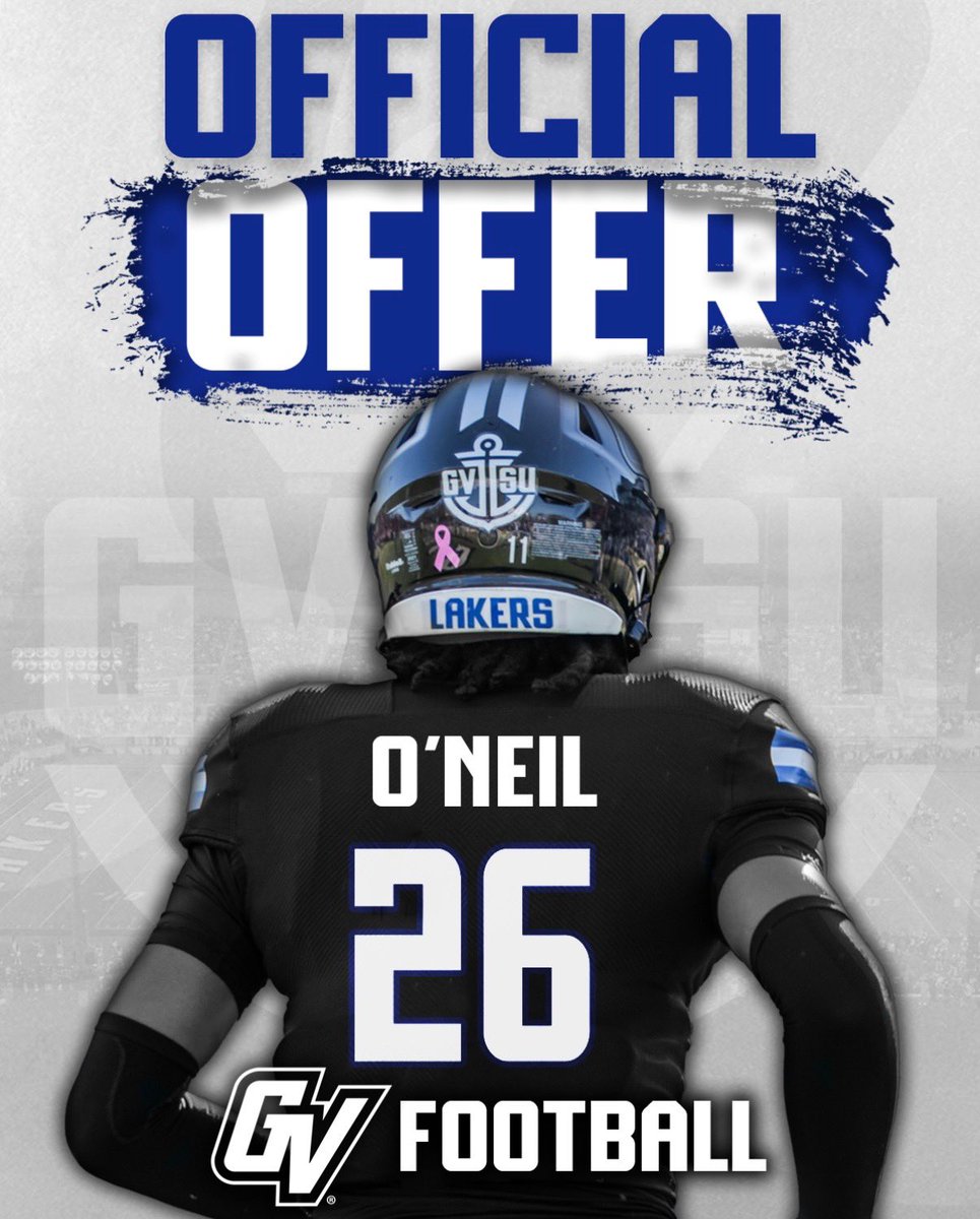 Sean O’Neil (@seanoneil792341) on Twitter photo After a great conversation with <a href="/CoachStuddGV/">Coach Studd</a> I am very honored and grateful to receive an offer from Grand Valley state University!! Anchor up ⚓️
<a href="/CoachStuddGV/">Coach Studd</a> <a href="/CoachWooster/">Scott Wooster</a>
<a href="/Hyner57/">Shane Hynes</a> <a href="/Shaynegraham17/">Shayne Graham</a> <a href="/AlmontRaidersFB/">Almont Football</a> <a href="/KornblueKicking/">Brandon Kornblue</a> After a great conversation with <a href="/CoachStuddGV/">Coach Studd</a> I am very honored and grateful to receive an offer from Grand Valley state University!! Anchor up ⚓️
<a href="/CoachStuddGV/">Coach Studd</a> <a href="/CoachWooster/">Scott Wooster</a>
<a href="/Hyner57/">Shane Hynes</a> <a href="/Shaynegraham17/">Shayne Graham</a> <a href="/AlmontRaidersFB/">Almont Football</a> <a href="/KornblueKicking/">Brandon Kornblue</a>