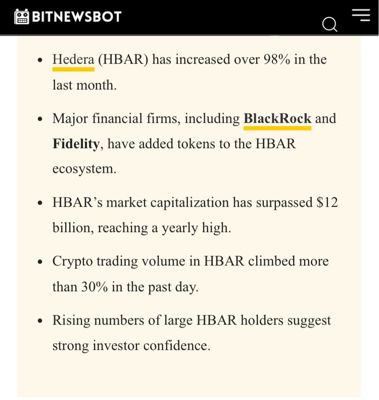 markchadwickx's tweet image. 🚨 Just In: $HBAR potentially reaching $0.50 in Aug on BlackRock/Fidelity News
“Analysts expect that, if these large holders remain active, price may continue its upward momentum through August, potentially reaching the $0.50 mark.”
“BlackRock and Fidelity recently integrated…
