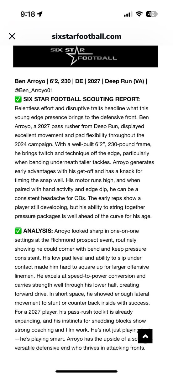 Thank you <a href="/sixstarfootball/">Six Star Football | PLUS+</a> for this amazing article!

<a href="/CoachM_Cummings/">Mike Cummings</a> 
<a href="/DRWildcatFB/">Deep Run Football</a> 
<a href="/CoachMullinax/">Coach Mullinax</a> 
<a href="/WillVapreps/">Will Vapreps Garlick</a>
<a href="/CoachTae8/">Coach Williams</a> 
<a href="/Will_StoptheRun/">Patrick Williams</a> 
<a href="/aleceberle54/">Alec Eberle</a> 
<a href="/georgiedigital/">george mitchell</a>