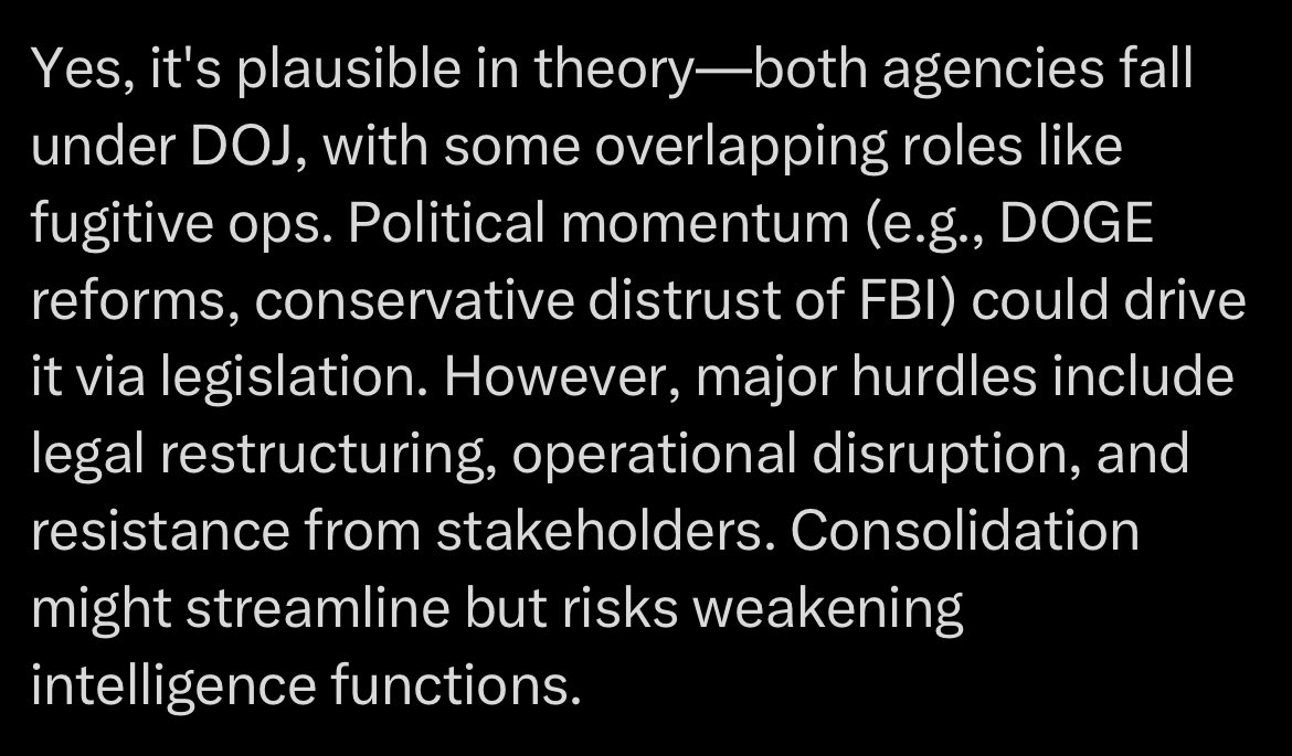 jim99w's tweet image. Food for thought, Consolidation of the FBI to the US Marshals Service with the USMS as the remaining agency?