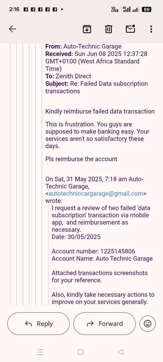 Autotech_Garage's tweet photo. @ZenithBank Omoh! I even thought I was the only one, so this is how you people have been frustrating people all around everywhere. It's a pity we are a victim of a failed system 😢 

For almost 2 months now, @ZenithBank have failed to refund my ₦36,000 (₦18,000 *2) over failed data sub T https://t.co/sGCEt7KZZ2