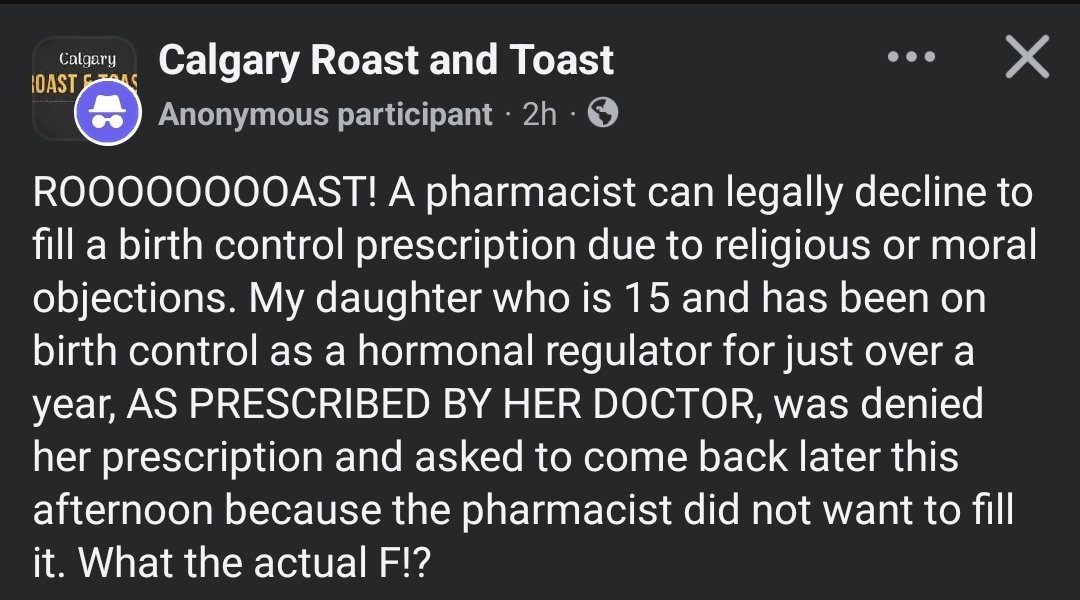 KirkLubimov's tweet image. Interesting posts on Facebook saying pharmacist wouldn't fill daughter's birth control because it religious or moral reasons and it's allowed??
Isn't there a medical oath?
What else someone won't do or who they won't take care of properly for religious reasons?