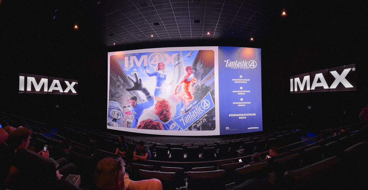 adamhlavac's tweet image. Seated for #FantasticFour in @IMAX! Wish it was 1.43:1, but excited to be here. Reviews coming this week.