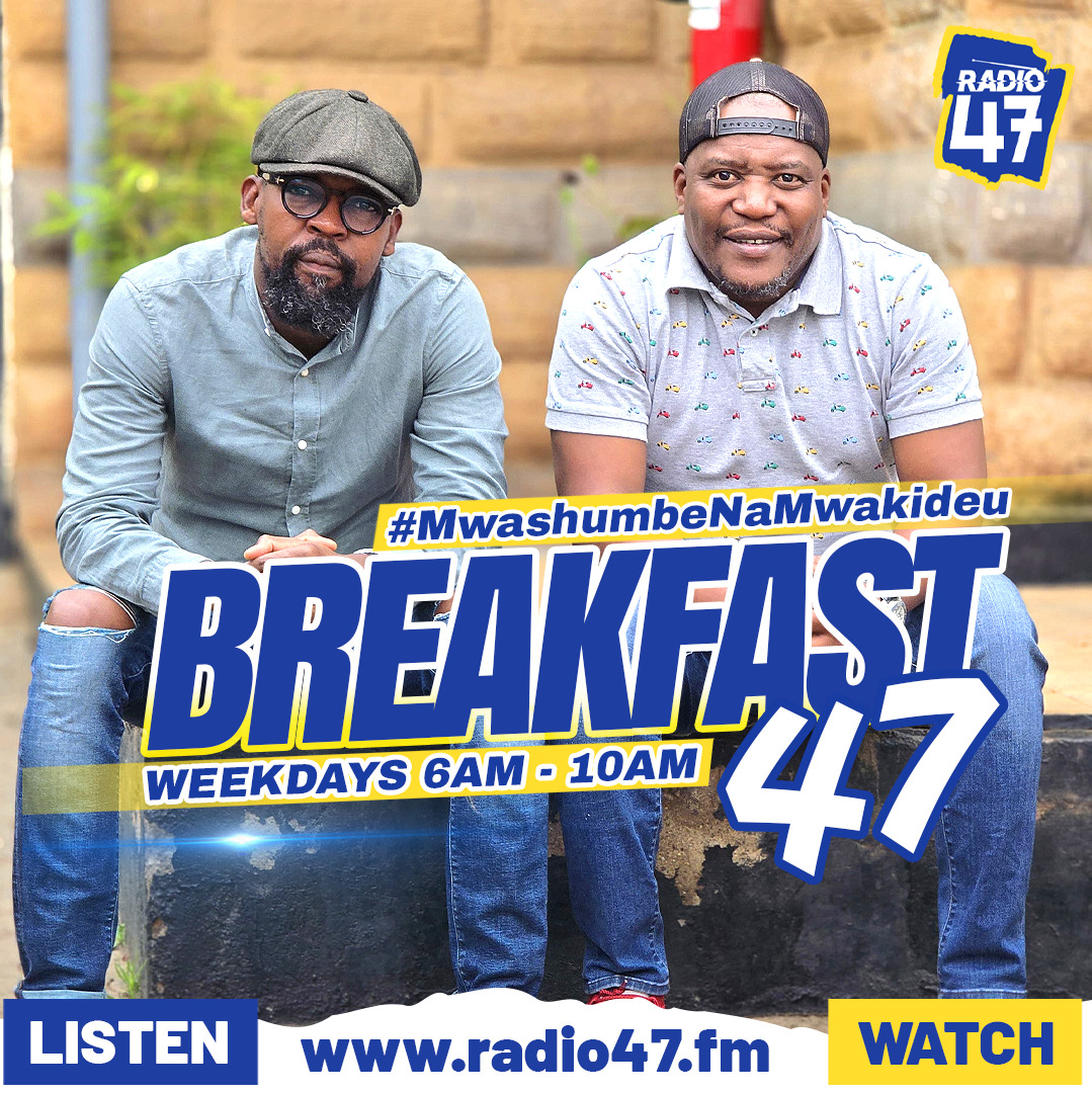 Radio 47 (@radio47_kenya) on Twitter photo Good morning,🌞 Karibu ndani ya the biggest Breakfast show ukiwa na The Big Boyz of radio, <a href="/Alex_Mwakideu/">ALEX MWAKIDEU</a> na <a href="/CaptMwashumbe/">Captain Emmanuel Mwashumbe</a>. Una represent area gani?
#MwashumbeNaMwakideu #HapaNdipo Good morning,🌞 Karibu ndani ya the biggest Breakfast show ukiwa na The Big Boyz of radio, <a href="/Alex_Mwakideu/">ALEX MWAKIDEU</a> na <a href="/CaptMwashumbe/">Captain Emmanuel Mwashumbe</a>. Una represent area gani?
#MwashumbeNaMwakideu #HapaNdipo
