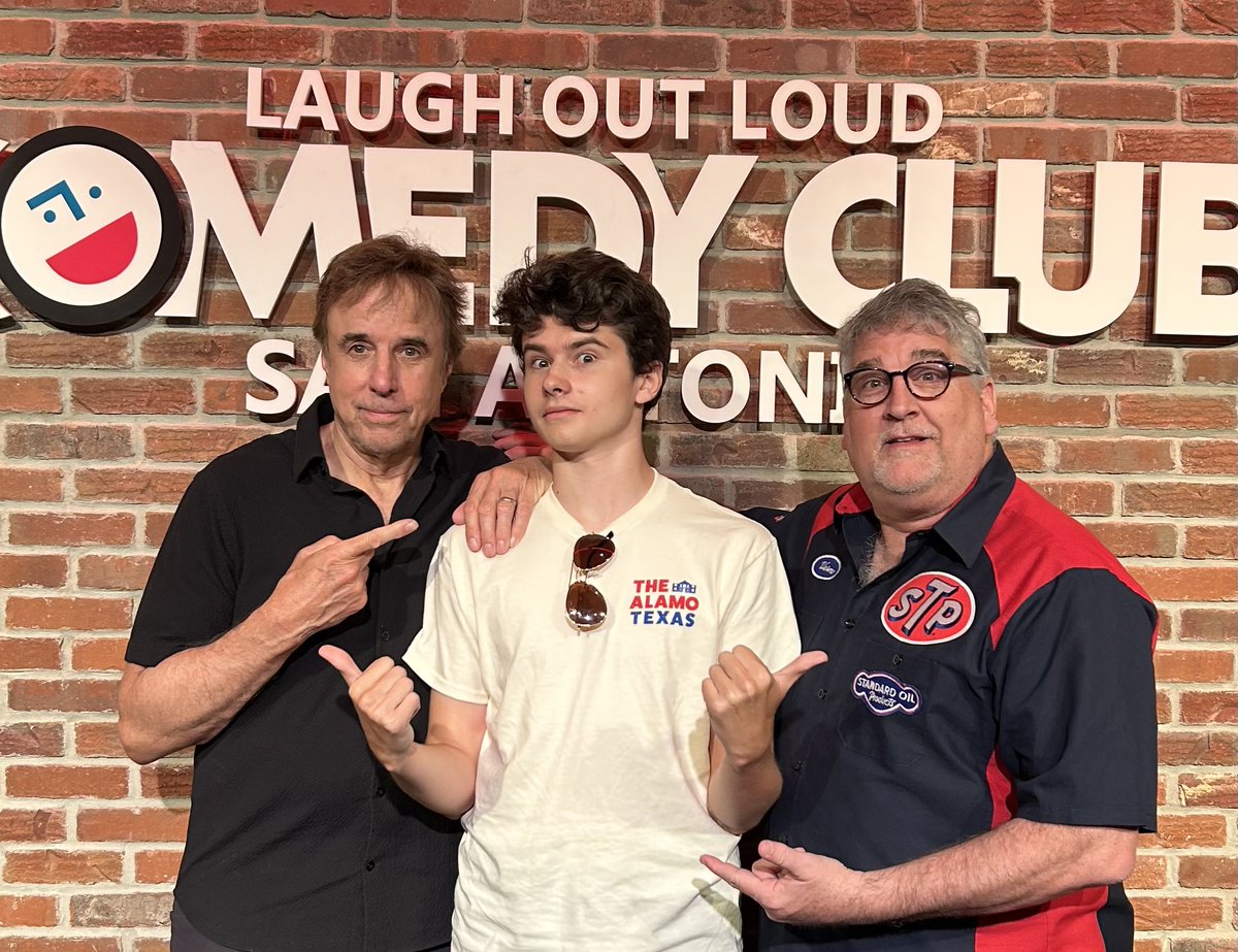 OfficialAlamo's tweet image. Look who remembered the Alamo! 🤩 Comedian and Actor @kevin_nealon stopped by during his tour stop in San Antonio this week.
Special shoutout to his son Gable for rocking one of our Alamo t-shirts!