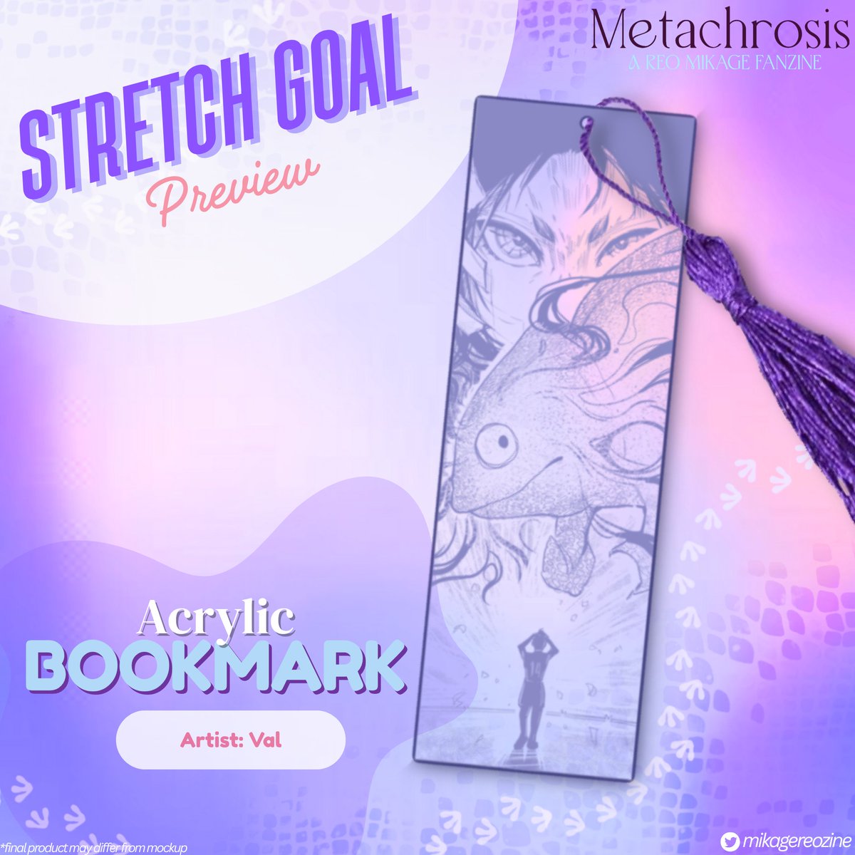 mikagereozine's tweet image. ๐ STRETCH GOAL SPOTLIGHT โจ
Keep your spot & your reading goals with this exclusive unlockable acrylic bookmark!๐
Reo's determination & metavision will help you find your place so your reading never falls behind!๐ฏ
๐ Share to help unlock this FREE bonus!
๐๏ธart by @ayo101001