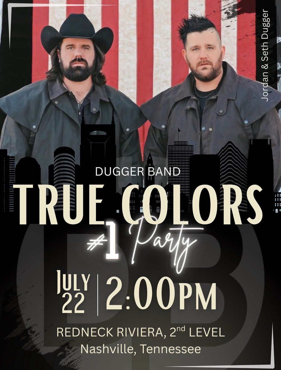 Dugger_Band's tweet image. Less than 24 hours away!! Can’t wait to see y’all in Nashville to celebrate our first number one “True Colors”! #duggerband #truecolors @RedneckRiviera @johnrich