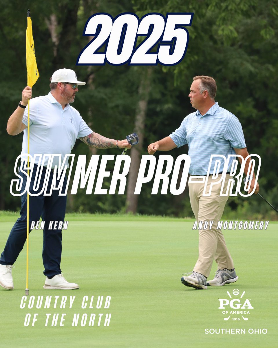 How does 29-29 on your way to a 'W' sound? Congratulations to Andy Montgomery and Ben Kern on their victory at the SOPGA Summer Pro-Pro. Andy and Ben shot a 14-under 58 best ball at Country Club of the North, beating (their own coworkers) Bob Sowards and Chris Muse by two shots!