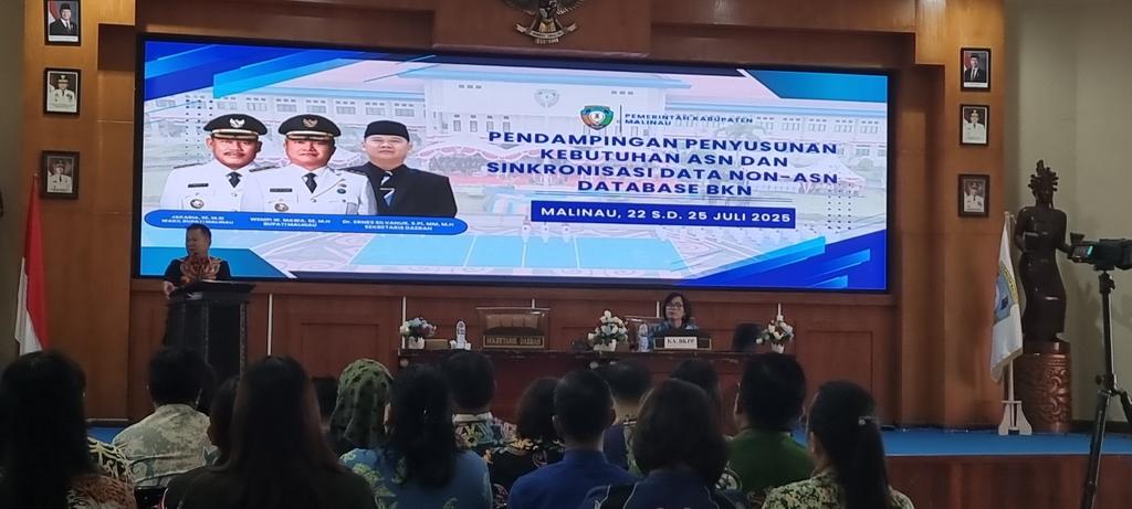 Sambutan Sekretaris Daerah Malinau Sekaligus membuka kegiatan Pendampingan Penyusunan Kebutuhan ASN &amp; Sinkronisasi Data Non ASN Database BKN  di Kab. Malinau