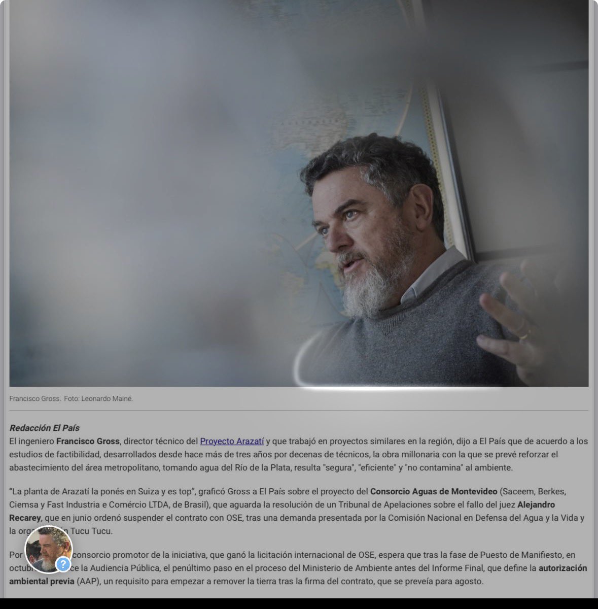 Intersocial2023's tweet photo. @Pablo_Mieres Elección IMM en 2005: Partido Ind. Francisco Gross
Programa Partido Ind. 2024: Ambiente Francisco Gross
Estudio Aguasur 2012: Necesidad de agua por el Ingeniero Francisco Gross
Director técnico proyecto Arazati 2024: Francisco Gross 

NO HAY CONFLICTO DE INTERÉS SR. Mieres? https://t.co/ZE4sKJLKlk