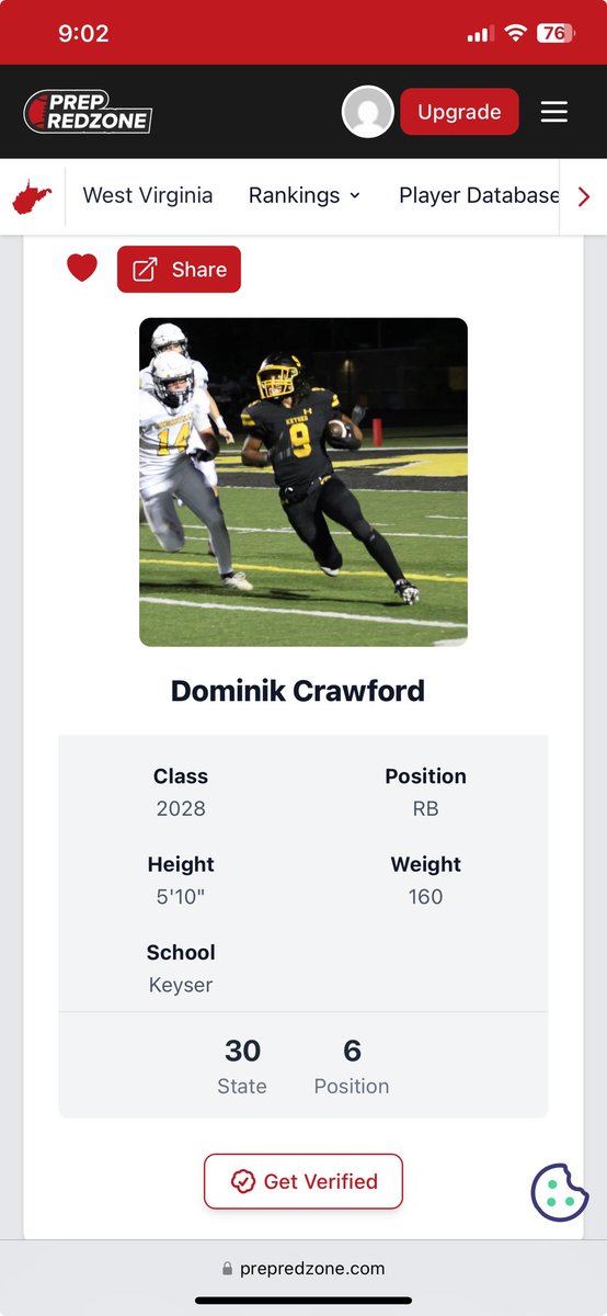 Dominik Crawford (@dominikcrawf) on Twitter photo Dominik Crawford, RB class of 2028
Gladly ranked #6 in West Virginia by Prepredzone as an 5’10”, 170 pound Running Back out of Keyser, Thank you <a href="/PrepRedzone/">Prep Redzone 🏈</a> . Dominik Crawford, RB class of 2028
Gladly ranked #6 in West Virginia by Prepredzone as an 5’10”, 170 pound Running Back out of Keyser, Thank you <a href="/PrepRedzone/">Prep Redzone 🏈</a> .