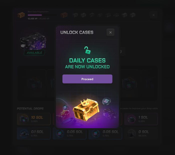 luno_sol1's tweet image. Solpump.com just dropped this insane update....They're giving their users DAILY Solana cases that give out prizes daily.
I leveled my Solana case up and I have even better prizes now that I claim everyday.... This is actually insane