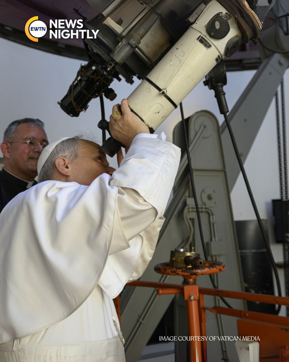 EWTNNewsNightly's tweet image. In the late afternoon on Sunday, Pope Leo paid a visit to the Vatican Observatory for the fifty-sixth anniversary of the historic Apollo 11 moon landing. He spoke with astronaut Buzz Aldrin, who was on that mission and the second man to walk on the moon. The pair reflected on the…