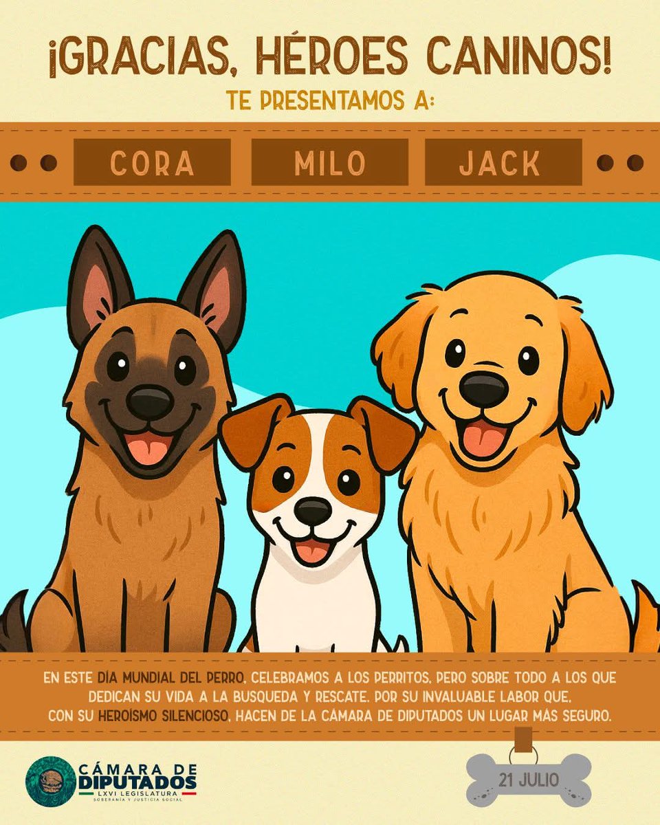 Mx_Diputados's tweet image. En el #DíaMundialDelPerro 🐶🐾 celebramos a quienes nos brindan lealtad, cariño y compañía incondicional ✨.
Su presencia no solo llena de alegría nuestros hogares, también fortalece los lazos afectivos en nuestra sociedad. ❤️🩹🐩
#AmigoFiel