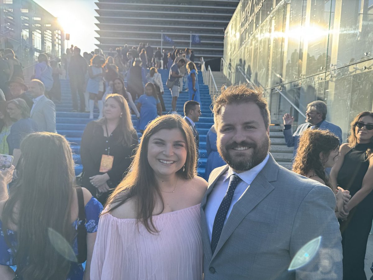 Kirby4Heroes's tweet image. My fiancee, Pat, and I on Blue Carpet!