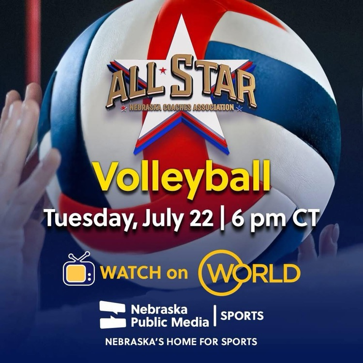 So excited to watch these two play together one last time!! July 22nd - Nebraska Coaches Association All-Star Volleyball Match - 6:00 p.m. -Lincoln North Star - can also be viewed on Nebraska Public Media!! Go Blue Team!! 
💜🏐💙