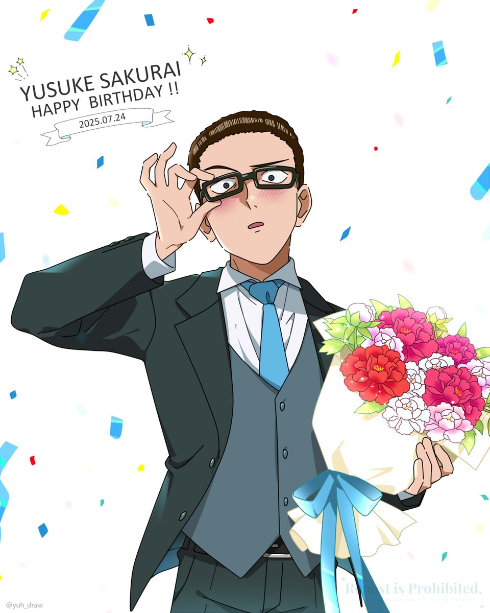 yuh_draw's tweet image. 桜威さん!!お誕生日おめでと～!!🥳🎉
#桜威遊介生誕祭2025