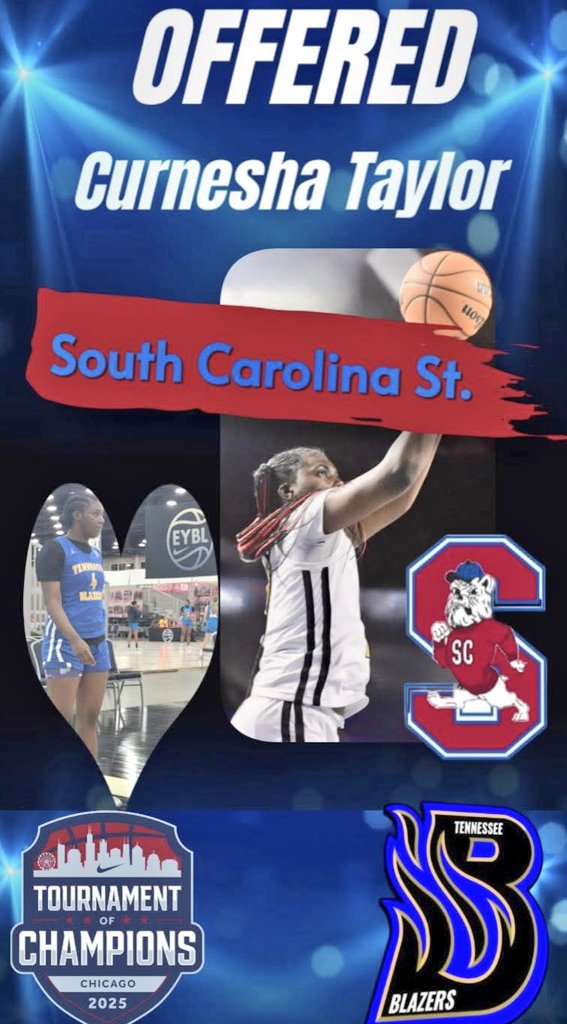 HBCUSports1's tweet image. Curnesha Taylor Class of '26 (G) from Memphis Business School, TN has committed to South Carolina State Women's Basketball