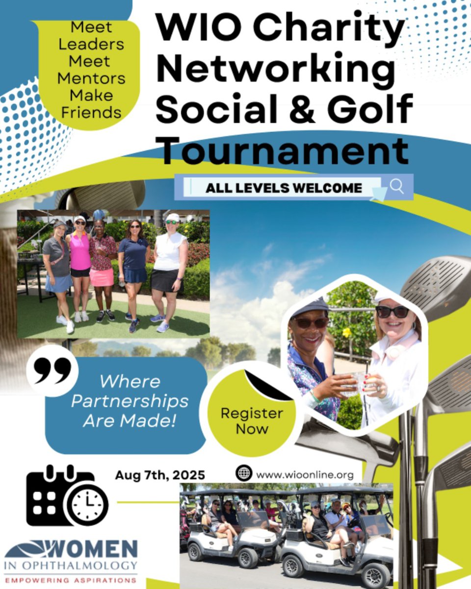 Get ready to NETWORK with a MISSION!! Rub shoulders with the ophthalmic world’s ELITE! Join us at the annual WIO Charity Networking Social &amp; Golf Tournament on Thursday afternoon, 8.7.25. All proceeds benefit Orbis International. wioonline.org/summer-symposi…