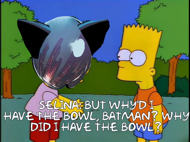 fighterxaos's tweet photo. Saw the Absolute Batman Catwoman and couldn't help myself and made this Simpsons meme https://t.co/DEgQ6FkFxt