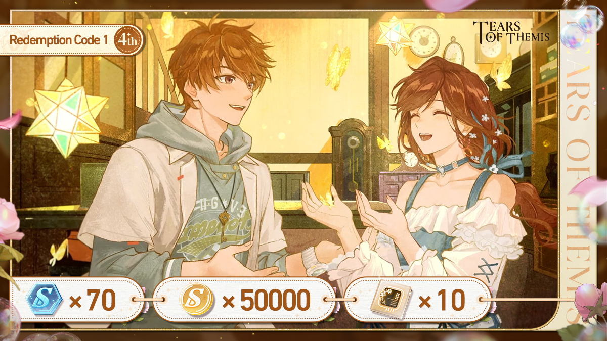 TearsofThemisEN's tweet image. ✦ Ever Since We Met ✦ Redemption Code 1

Our vows are witness to the tides. Accept Luke's gift~

✦ RC: Aquarium
✦ Valid until: 2025/8/21 23:59 (UTC+9)
✦ Redeem at: hoyo.link/2LzpmhZgx

#TearsOfThemis #ToT4thAnniv