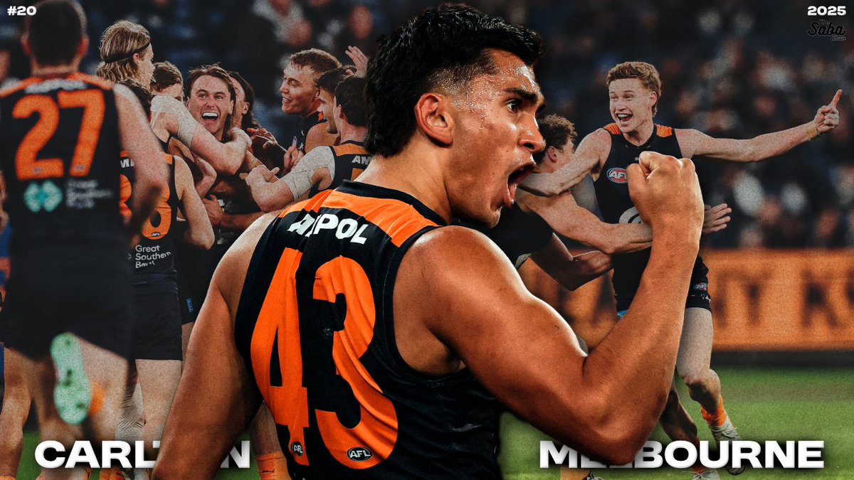 TheSabaaShow's tweet photo. Blues fans! Carlton won (finally), &amp; it was our first real glimpse at what the future could hold for Carlton - with the youth really driving the win with their contributions! This week, I analyse the most valuable moments &amp; there were plenty! Out Wednesday 4pm! #Blues #Baggers https://t.co/egeU0iuAIC