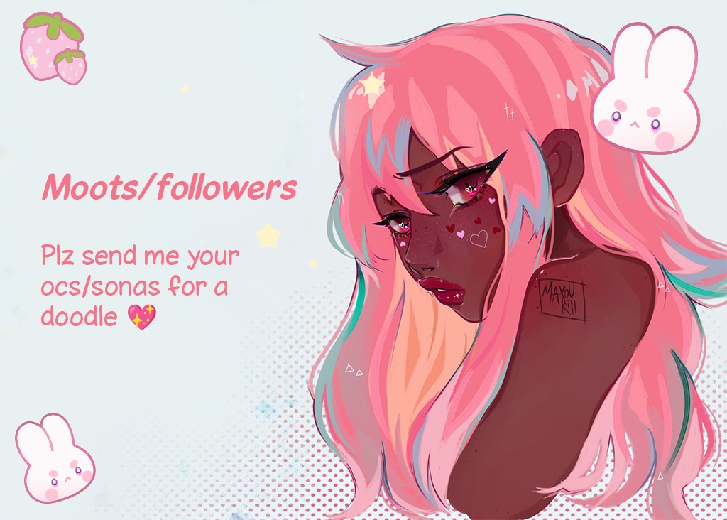 miss drawing for funsies so plz send me characters for inspo 🌷
(old drawing just to bring attention)