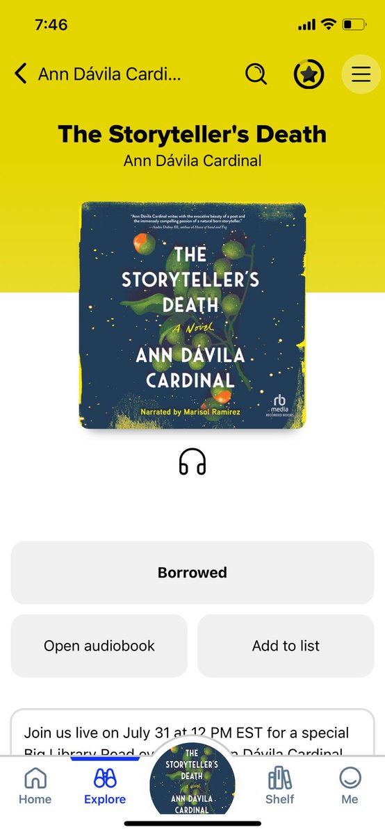 Karina Arroyos (@karroyos_ms) on Twitter photo There is still time to read the #BigLibraryRead. I just finished it through <a href="/Sorareadingapp/">Sora, by OverDrive Education</a>, but you can also read it through <a href="/LibbyApp/">Libby, by OverDrive</a>. This book is for you if you enjoy Mystery, Magical Realism, & Historical Fiction. <a href="/DVHSLibrarian/">Del Valle High School Library</a> <a href="/ParklandLibrar1/">Parkland Library</a> <a href="/DelVMSLibrary/">DVMSLibrary (Dep. Sheriff Peter Herrera Library)</a> <a href="/library_yhs/">Ysleta High School Library</a> There is still time to read the #BigLibraryRead. I just finished it through <a href="/Sorareadingapp/">Sora, by OverDrive Education</a>, but you can also read it through <a href="/LibbyApp/">Libby, by OverDrive</a>. This book is for you if you enjoy Mystery, Magical Realism, & Historical Fiction. <a href="/DVHSLibrarian/">Del Valle High School Library</a> <a href="/ParklandLibrar1/">Parkland Library</a> <a href="/DelVMSLibrary/">DVMSLibrary (Dep. Sheriff Peter Herrera Library)</a> <a href="/library_yhs/">Ysleta High School Library</a>