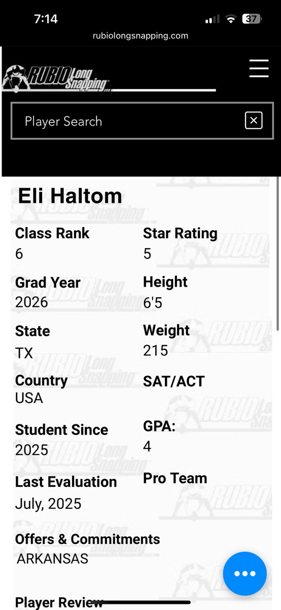 5⭐️ #6 in 🇺🇸 #AGTG Thank you <a href="/TheChrisRubio/">Rubio Long Snapping®</a> Grateful for the opportunity!