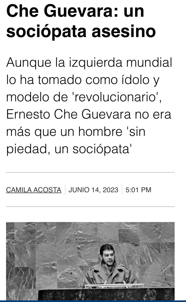 OscarAthie's tweet image. Hay que estar muy enfermo o ideologizado para idolizar y defender a este par de asesinos. Ambos opresores y demagogos. Fidel hasta con dos Rolex y con vida de magnate, el Ché un sociópata que la historia documenta que mataba por placer.
Felicitó a @AlessandraRdlv por el retiro…
