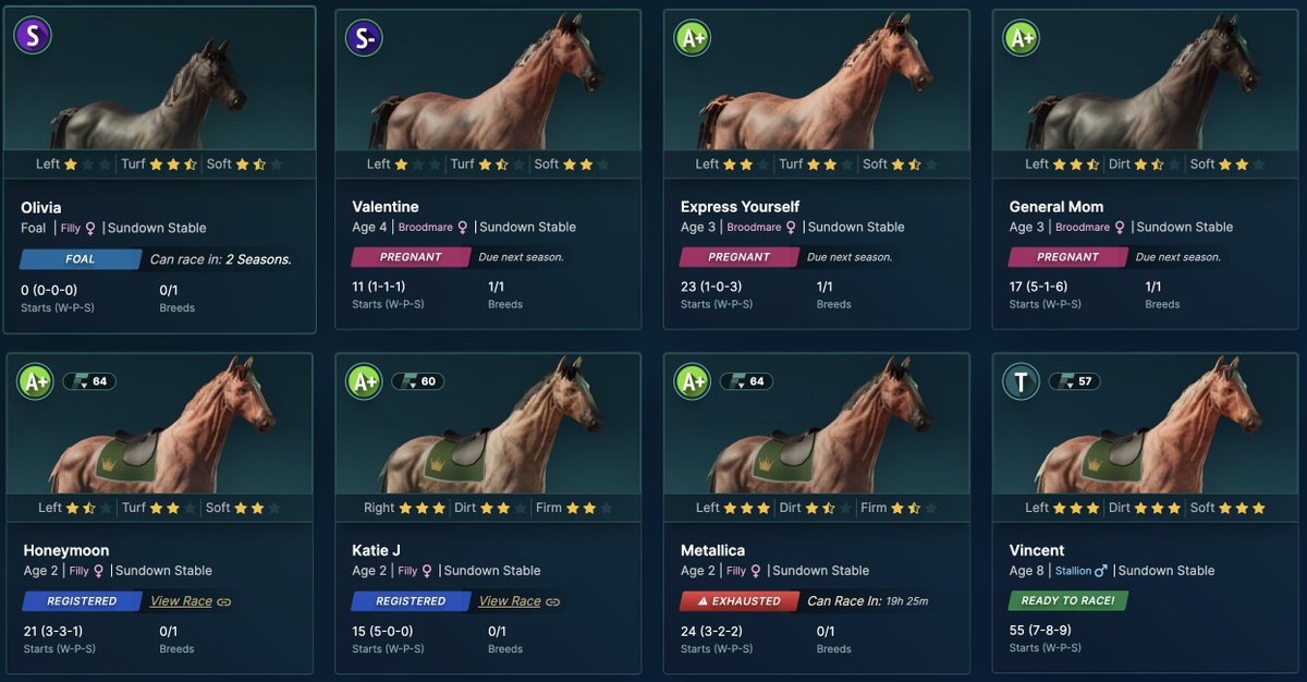 SundownStable's tweet image. Wow to think how far our stable has come...
7 into 206 Strong. @photofinishgame